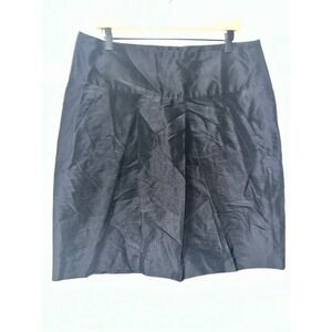 Gunex‎ Made in Italy Black Silk Blend A-Line Pleated Skirt Women's Size 12